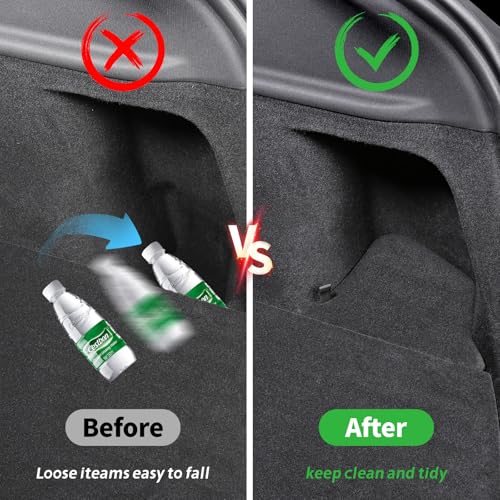 2025 2026 Model Y Juniper Trunk Storage Bins, 2PCS | TPE Waterproof, Anti Slip Strips, Original Suede Material Lids