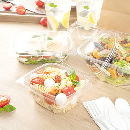 Restaurantware Thermo Tek 16 Ounce Deli Food Containers 100 Anti-Fog Hinged Lid Containers - Freezable Rectangle Clear Plastic To Go Food Containers Disposable - size: 16 oz