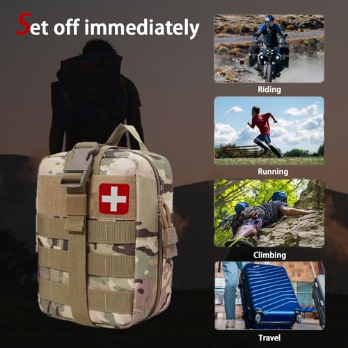Universal IFAK Trauma First Aid Kit Molle Pouches Emergency Survival Kit Suitable for Home, car, Travel, Camping, Hiking, Sports, Outdoor Emergencies-Quick Response First Aid Essentials(CP) - color: Cp