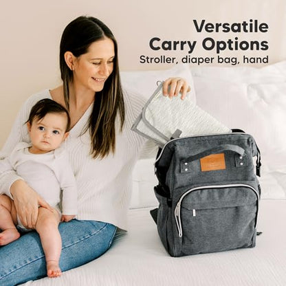 KeaBabies Portable Diaper Changing Pad, Travel, Car - Large Waterproof Baby Changing Mat, Wipeable, Padded, On The Go Travel Diaper Clutch Bag, Easy to Use Pockets for Newborn Essentials (Prism) - color: Prism