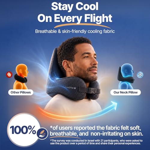 ComfyNap® Versatile Travel Neck Pillow for Airplane [Patented], 9 Positions in 3 Techniques, Plane Pillow with Pure Memory Foam, Travel Pillow with HeadRest Flight Sleep, Travel Essential - Mercury - color: Mercury