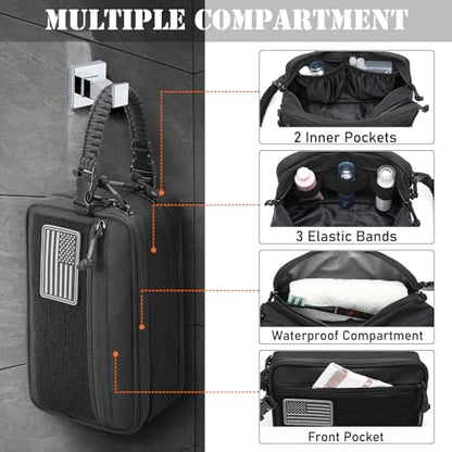Tactical Toiletry Bag for Men Dry Wet Separate Dopp Kit Travel Hygiene Bag EDC Utility Tool Molle Pouch Mens Shaving Kit Travel shower Bags (OD Green) - color: OD Green