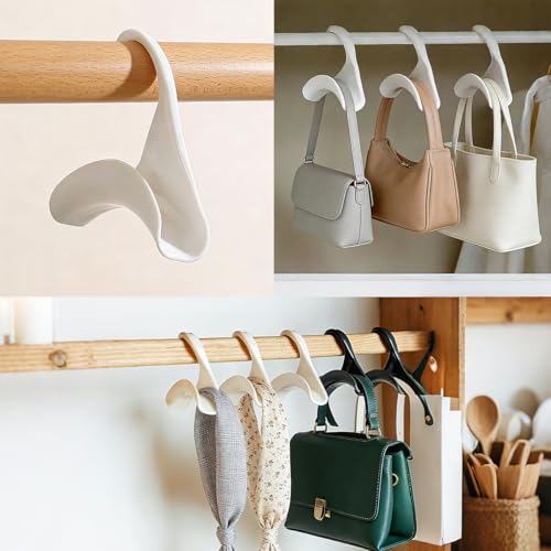 10 Pcs Purse Hanger Hook Purse Organizer Insert Hanger Holder Handbags Backpacks Arch Hook for Closet Home Storage(White) - size: White(10pcs)
