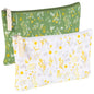 Pengxiaomei 2 Pcs Green Floral Makeup Bags, Small Zipper Cosmetic Bag Travel Toiletry Bag Makeup Pouch for Kids Teen Girls Tea Party Spring Party Mothers Day Gifts - style: Green Floral