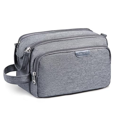 Vorspack Large Travel Toiletry Bag - Water Resistant Travel Bag for Toiletries, Cosmetics, Accessories, Gifts for Men - Grey - color: Grey, size: Large