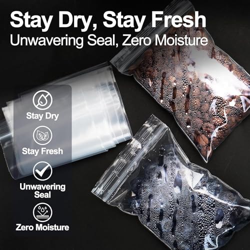 AGBOLO Small Plastic Bags, 1200ct 4"x6" Premium Small Zip Baggies Resealable, 2 Mil(2 Layer) Ultra Strong & Durable Mini Zipper Bags for Jewelry and Business - Clear - color: 4" x 6"