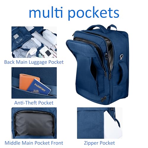 AREYTECO 60L Big Capacity Carry On Laptop Backpack Large Travel Backpack for Men, Expandable Water Resistant Overnight Weekender Luggage Gym Daypack Rucksack Traveling Backpack, Traveler Gifts, Blue - color: Blue, size: 18.4 Inch (22''x14''x11'')