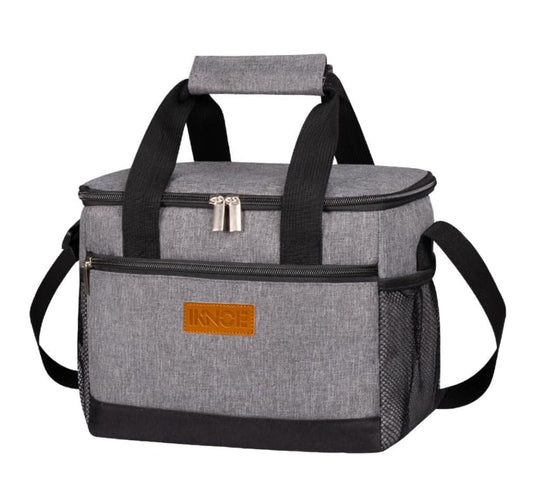 iknoe Insulated Lunch Bag, Foldable 8.5L Cooler Bag for Men & Women, Leakproof Thermal Design, Great for Office, Picnic, Travel, Lunch Box, Grey - color: Gray, size: Medium