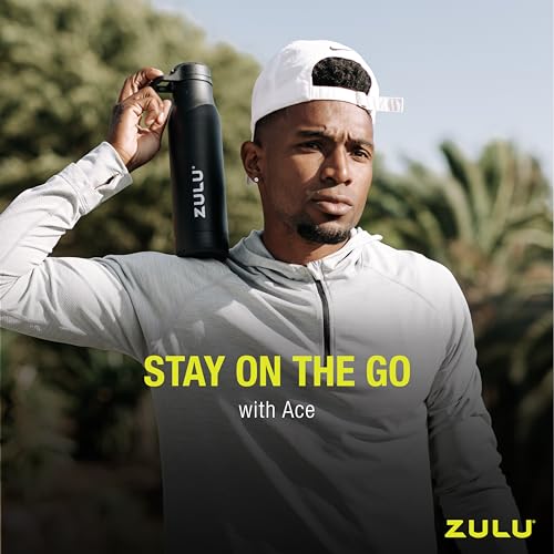 Zulu Ace 24oz Vacuum Insulated Stainless Steel Water Bottle with Chug Spout | Leak-Proof Locking Lid and Removable Base |Reusable Bottle for Cycling Sports Gym Travel Bicycle Bottle Cage | Yucca - color: Yucca