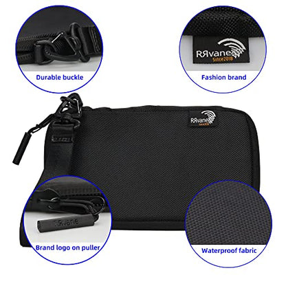 Travel Wallet Lightweight Zipped Document Organizer Bag Family Passport Holder with Detachable Wrist Strap for Women and Men