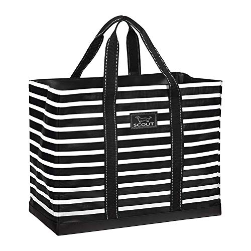 SCOUT Original Deano Tote - Durable Lightweight Open Top Beach, Pool & Lake Bag, Inside Zip Pocket, Folds Flat - color: Fleetwood Black