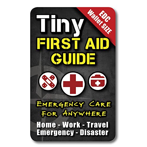 Tiny First Aid Guide Pocket Size | Micro EDC Emergency Medical Guide for Camping, Hiking, Bushcraft & Survival | Waterproof Pocket First Aid Guide w/ 200+ Tips | Fits Wallet, Bug Out Bag or Glove Box - style: 1 Tiny First Aid Guide
