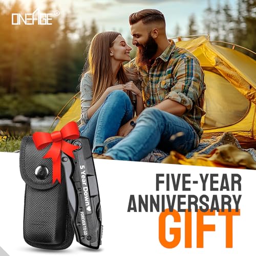 5 Year Anniversary Love Gifts for Men Him Husband, Multitool Knife, 5th Anniversary Practical Gifts for Him Husband, 5 Year Anniversarys Wedding Gift, Personalized Knife, Camping, Hiking - style: 5 YEARS GIFTS