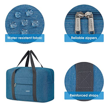 For Spirit Airlines Personal Item Bag Foldable Travel Duffel Bag Tote Carry on Luggage Duffle Overnight for Women and Men - color: 1112-Thick Series Navy Blue