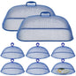 Hicarer 8 Pcs Metal Mesh Screen Food Cover for Outdoors Set Including Extra Large 18.5 in Mesh Food Tents and 11 in Large Dome Picnic Covers to Keep Bugs Away (Blue) - color: Blue
