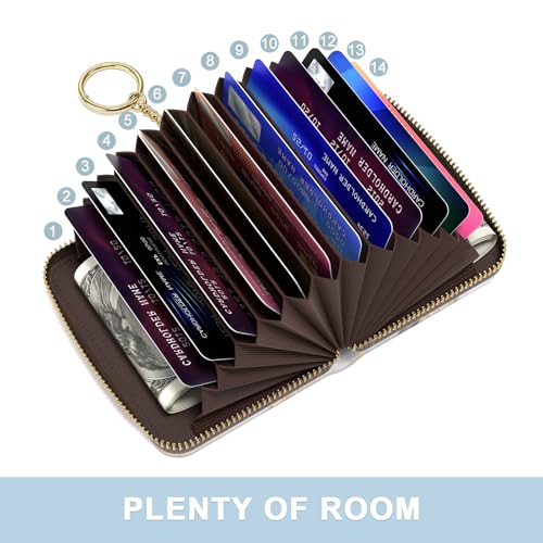 Aiawoxc Credit Card Holder, Small RFID Wallet Slim Leather Card Organizer Case with Zipper and Wristlet Strap, Grey Marble - color: B-Grey Marble, size: Wrist Strap