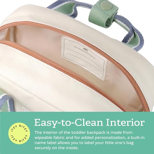 Itzy Ritzy Toddler Backpack - Daycare Bag - Features Adjustable Shoulder Straps, 2 Side Pockets & Spacious Interior with Wipeable Fabric Lining & Name Label, Checkerboard Backpack - color: Checkerboard