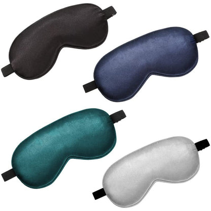 BBTO 4 Pcs Silk Sleep Eye Masks Smooth Soft Satin Eye Covers with Adjustable Strap Blindfold for Sleeping Blocking Out Lights Travel Relaxation(Black, Navy Blue, Dark Green, Gray) - color: Black, Navy Blue, Dark Green, Gray