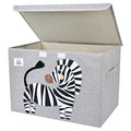 Foldable Large Kids Toy Chest with Flip-Top Lid, Collapsible Fabric Animal Toy Storage Organizer/Bin/Box/Basket/Trunk for Toddler, Children and Baby Nursery (Zebra) - color: Zebra