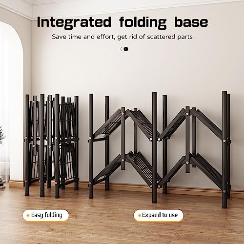 Gray Large Portable Armoire Wardrobe Closet with Foldable Clothing Wardrobe 25MM Steel Pipe Metal Frame Clothes Rack,One Piece Folding Design - size: 59.1 x 17.7 x 66.9 inches