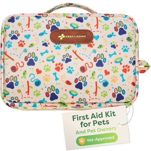 KeepGoing Dog First Aid Kit – Pet Emergency Kit for Dogs & Cats – Dog Travel Accessories for Car, Camping and Hiking