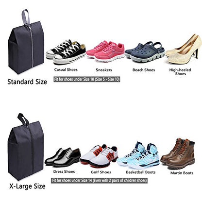YAMIU Travel Shoe Bags Set of 4 Waterproof Nylon with Zipper for Men & Women, Black - style: 4 Pack - Black