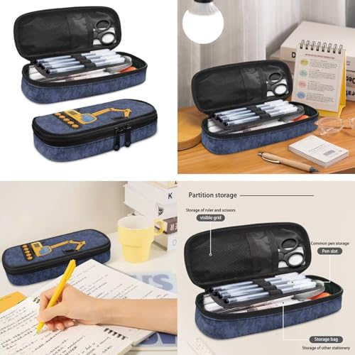 3pcs Kids Boys Backpack Sets with Reusable Insulated Lunch Box Big Capacity Pen Case Set,Excavator Daypack for Elementary Primary,Back to School Supplies - color: Excavator -2