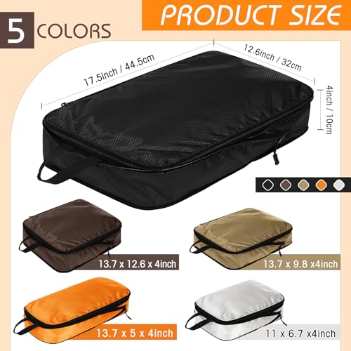 5 Pack Compression Packing Cubes for Travel Space Saving Cubes Luggage Organizer for Suitcase(Apricot,Mixed)