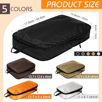 5 Pack Compression Packing Cubes for Travel Space Saving Cubes Luggage Organizer for Suitcase(Apricot,Mixed)