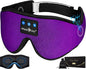 MUSICOZY 3D Bluetooth Sleep Mask with HD Stereo Sound, Wireless Sleep Headphones for Side Sleepers, Music Headband Eye Mask for Sleeping, Relaxation, Travel, Yoga, Cool Gadgets for Women Mom Girls - color: Grape Purple