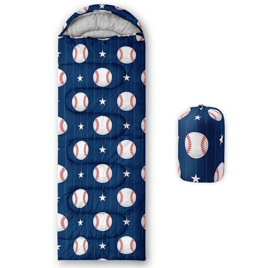 Sleeping Bag for Kids Adults,Brown Giraffe Fur Pattern-Lightweight Warm Portable Outdoor Indoor-Waterproof Cold Weather Resistant Sleeping Bag for Camping Hiking - color: Baseball