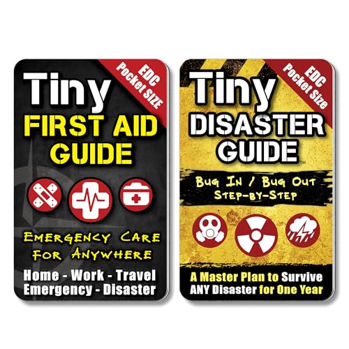 Tiny First Aid & Disaster Guide Set – Pocket Emergency Preparedness Handbooks for Survival, Safety, Natural Disasters & Everyday Crisis Response (2-Pack) - style: 1 First Aid Guide + 1 Disaster Guide