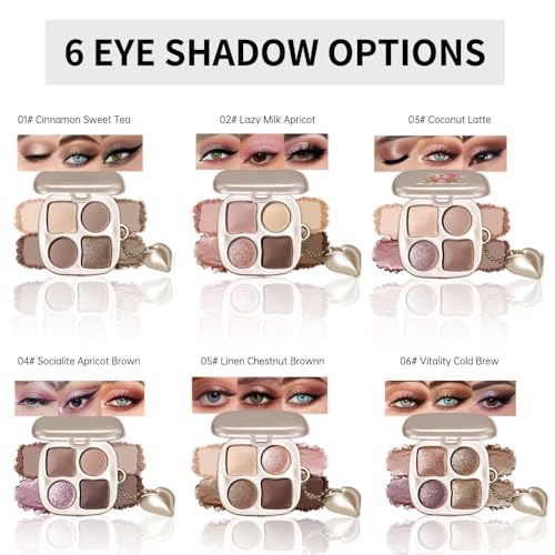 Cool Neutral Eyeshadow Palette with Mirror – Matte & Glitter High Pigment Blendable Long-Lasting Mini Everyday Eye, Mauve Smokey & Purple Contour Makeup Palette, Perfect for Blue, Green & Brown Eyes - color: A04