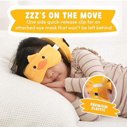 ecoZen Lifestyle Travel Neck Pillow with Eye Mask - Kids Travel Pillow for Sleeping - Toddler Travel Essential and Travel Accessories, Road Trip and Airplane Travel Essentials - color: Duck