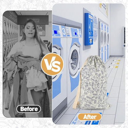 Laundry Bag, Dirty Backpack Laundry Bag For College Travel Laundromat Apartment, With Handles 29" X 18" (Vegetable Print) - color: Vegetable Print