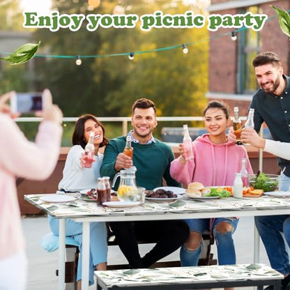 Boao 3 Pcs Vinyl Picnic Table Cover with Bench Cover 6 ft 30 x 72 Inch Waterproof Fitted Tablecloth Flannel Backing Rectangular Elastic Edged for Camping Outdoor Patio Travel(Eucalyptus) - color: Eucalyptus