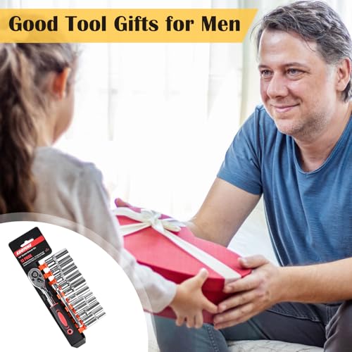Egofine 13PCS 1/4" Drive Deep Socket Set,Metric(4-14MM),6-Point, Cr-V Steel - size: 1/4, style: 13PC Deep Socket Set