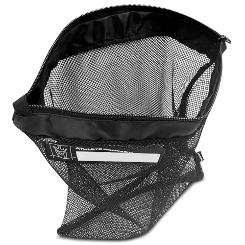 Meister Athlete Wash Bag - Mesh Sports Laundry Bag w/Zipper Lock - Black - style: Wash Bag / 16” Tall X 14.5” Wide