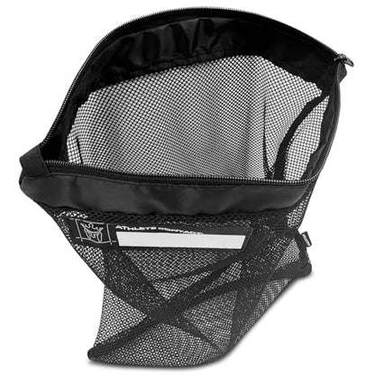 Meister Athlete Wash Bag - Mesh Sports Laundry Bag w/Zipper Lock - Black - style: Wash Bag / 16” Tall X 14.5” Wide