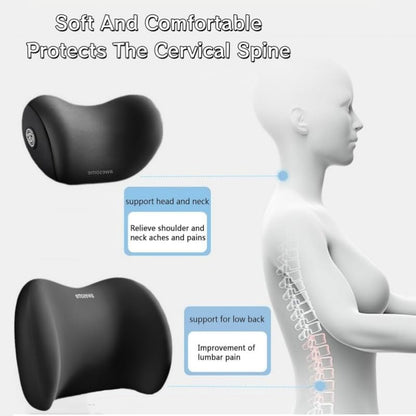 Car Headrest & Lumbar Support Cushion Kit, Ergonomic Car Seat Neck Pillow and Backseat Cushion for Driving Fatigue Relief, Driving Seat Memory Foam Neck Back Rest Pillows (Grey) - color: Grey