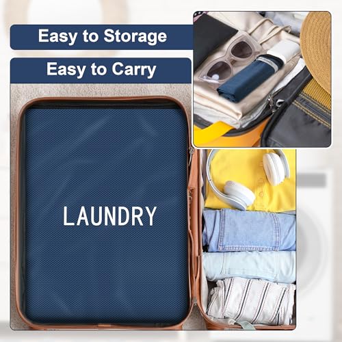 4Pcs Travel Laundry Bags, Dirty Clothes Travel Bag, Waterproof Wet Bags with Zips, Reusable Wet Dry Bag for Swimming Yoga Dance Clothes (Blue) - color: Blue