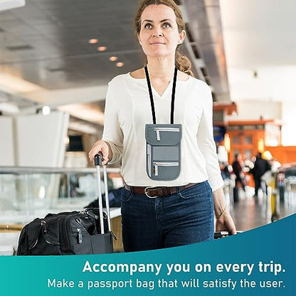 Travel Neck Wallet, RFID Blocking Passport Holder with Adjustable Neck Strap for Men and Women to Keep Cash, Credit Cards and Travel Documents Safe - A - color: ColorA