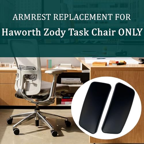 Chair Armrest Replacement, Arm Pad Caps Replacement for Haworth Zody Office Chair 2 Pair (Black) - color: Black(2 Pair)