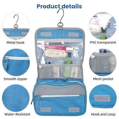 8 Set Expandable Compression Packing Cubes for Suitcases Travel Essentials Carry On Waterproof Storage Bag With Dry And Wet Separation Blue - color: Blue