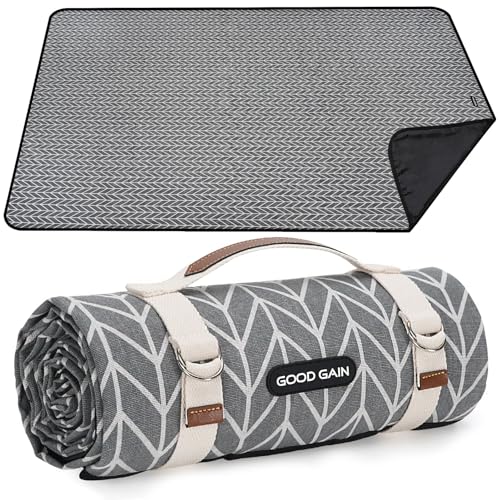 Picnic Blankets Outdoor Extra Large - Waterproof Picnic Blanket with Carry Strap | Machine Washable Picnic Mat with Sandproof Backing for Park , Grass, Camping, Hiking, Concerts (Graphite Grey) - color: Graphite