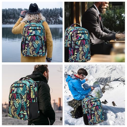 Volher Laptop Backpack,Business Travel Anti Theft Slim Durable Laptops Backpack,Water Resistant College Computer Bag for Women & Men Fits 15.6 Inch Laptop and Notebook - color: Leaf, size: 15.6 Inch, style: Laptop