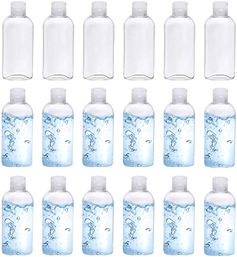Clear Plastic Empty Squeeze Bottles 18 Pack 3.4oz/100ml with Flip Cap TSA Travel Bottle for Shampoo, Conditioner & Lotion (18 Counts) - size: D-18 Counts