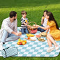 Waterproof Picnic Outdoor Blanket, 79" x 59" Sandproof Foldable Large Picnic Blanket for Beach, Camping, Park, Travel, Concert, Great Gift for Families and Couples (Aqua Checkered) - color: Aqua Checked