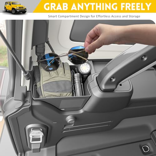 Rear Trunk Organizer for 2024-2025 Jeep Wrangler JL JLU 4XE 4 Door Accessories, Wheel Well Storage Bin Trunk Side Storage Box Cargo Tray for 24-25 Wrangler JL 4dr(Not for Gladiator/JK) - color: 24-25 JLU(2pcs Left+Right)