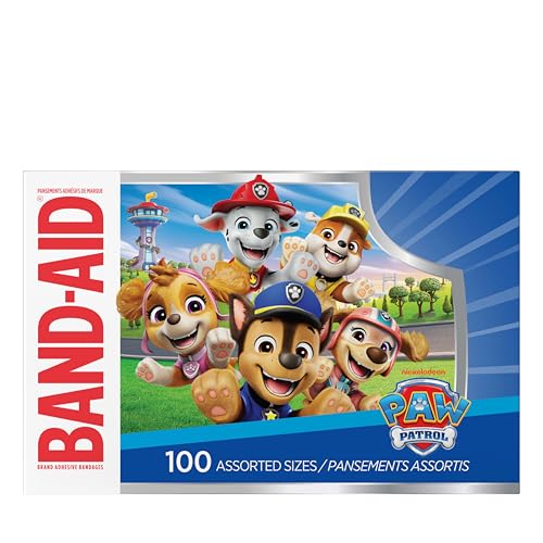 BAND-AID Brand Adhesive Bandages, Fun Nickelodeon Paw Patrol Characters, Decorative Wound Care for Minor Cuts, Scrapes & Burns, Hurt-Free Pad, First Aid Kit Essential, Assorted Sizes, 100 Count - size: 100 Count, style: PAW Patrol